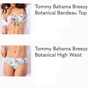 Tommy Bahama Mint Green and Pink Botanical Bandeau Bikini Set